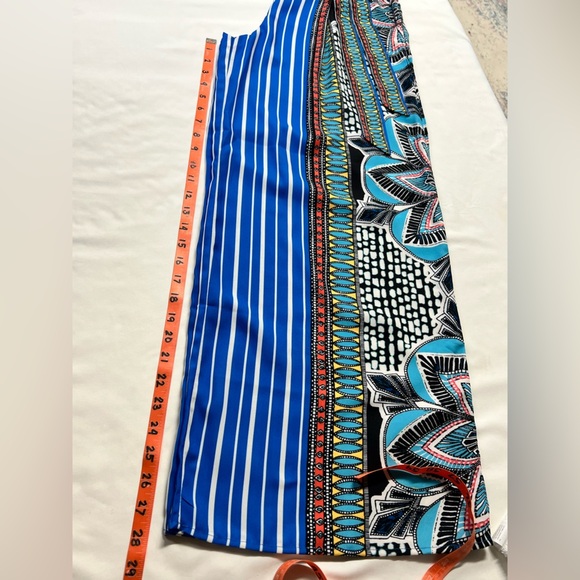 JEALOUS TOMATO Aqua blue multi graphic print palazzo pant size S. - Picture 10 of 10